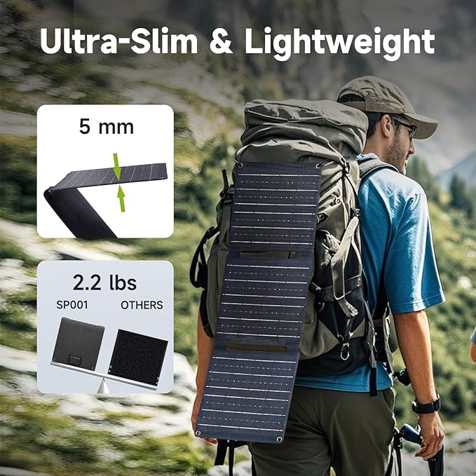 ALLPOWERS 21W 5V Foldable Solar Panel Charger SP001 Solar Charging Kit with 5V USB-A and USB-C Charging IP67 Waterproof Portable Solar Panel for Smartphone Tablets Outdoor Camping Hiking