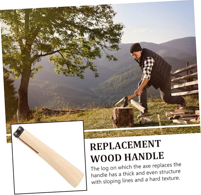 GALPADA 2set Wooden Replacement Handle for Hatchets Ergonomic Smooth Finish for Wood Splitting Camping for Efficient Firewood Chopping