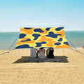 ALAZA Orange Yellow Cow Pattern Beach Tent Sun Shelter Portable Canopy Sunshade for Outdoor Camping Picnics Backyard Fun 10x9 ft