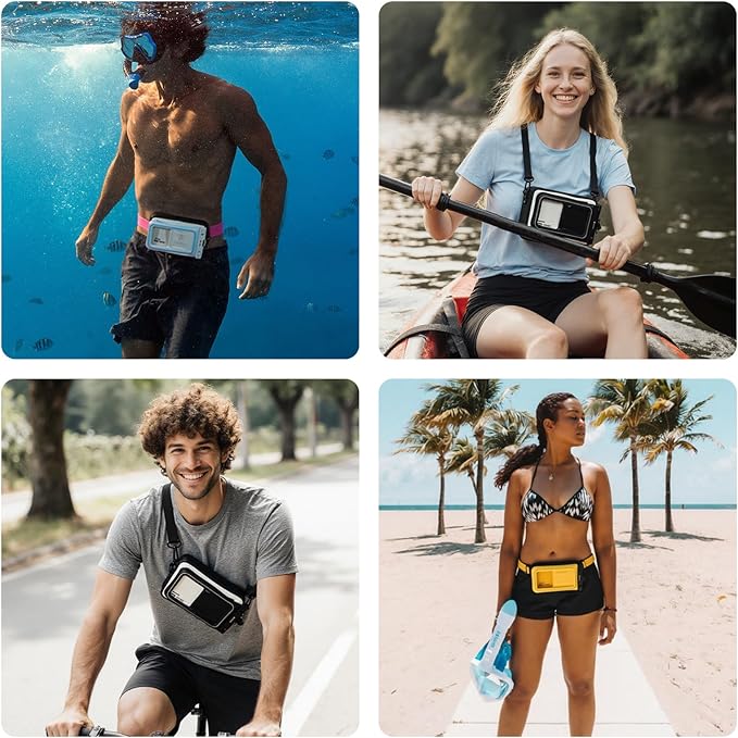 G2RISE Waterproof Dry Bag with Phone pouchWaterproof Fanny Pack Water Repellent Waist Packs Crossbody Bags Sling Bag with Adjustable Strap for Men Women Girls