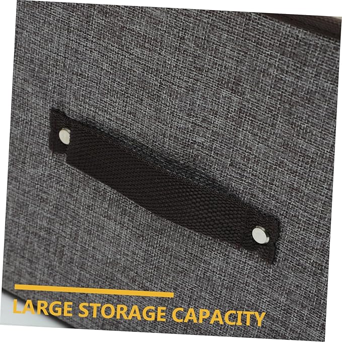 Cabilock Cotton Fabric Double Lid Storage Box Collapsible Organizer Large Capacity for Clothes Toys Books