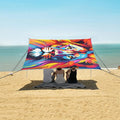 ALAZA Lion Colorful Art Animal Beach Tent Sun Shelter UPF50+ Protection Beach Shade Canopy w/ 4 Sandbags for Outdoor Camping Fishing Backyard Fun Picnic 10x9 ft