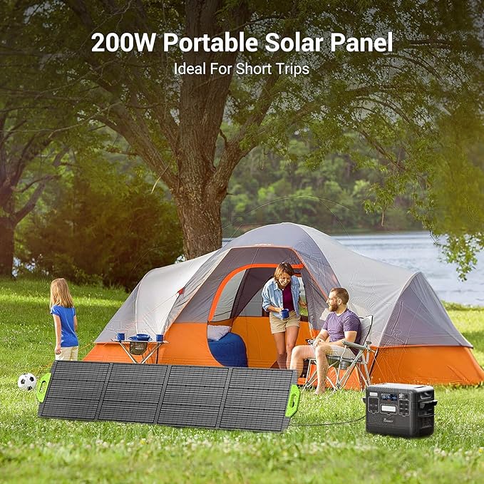 FOSSiBOT Solar Panel SP200 Foldable Solar Panel 200 Wattsfit Fossibot F2400 / F3600Pro Adjustable Kickstands for Home RV