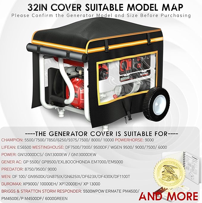 Generator Covers While Running With Stainless Steel Bracket Best Portable Universal Waterproof Heavy-duty Inverter Generator Tent Case Suitable for Westinghouse Champion Firman Predator Hongda