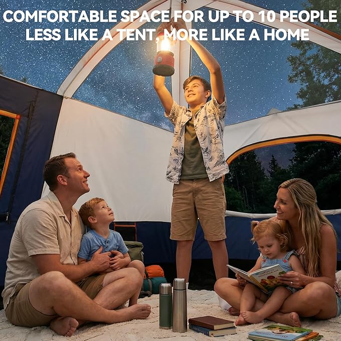 COBIZI 4-6-8-10 Person Camping Tent Spacious Family Tents for Camping Ideal Hiking 3500mm Waterproof Double-Layer Windproof Tent for Hiking &amp Backpacking