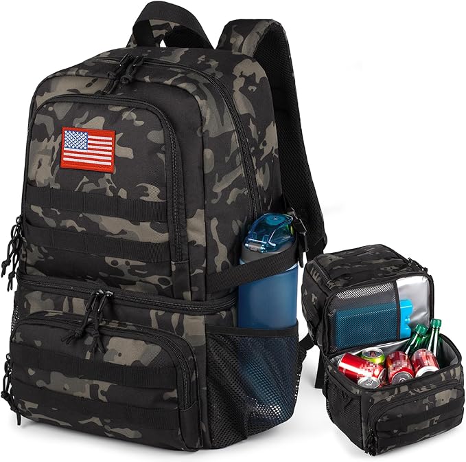 Tactical Double Deck Cooler Backpack for MenLarge Lunch Backpack with 2 CompartmentSoft Cooler Bag