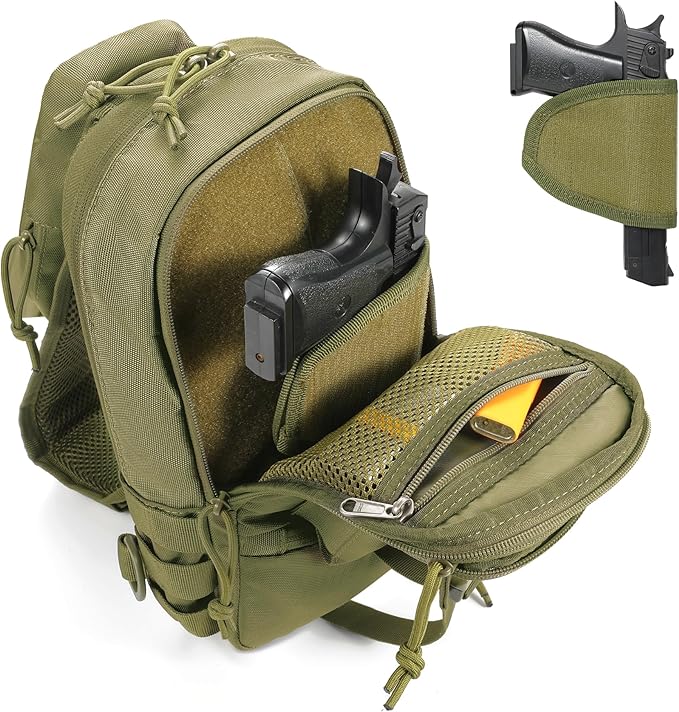 Sling Backpak Tactical Chest Pistol Bag Shoulder Bags Crossbody Sling Backpack Holster Bag for Concealed Carry