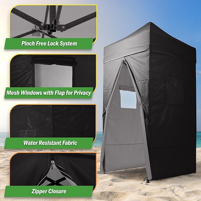 Pop Up Changing Tent - 46.5” Steel Frame Canopy Sun Shelter Pool Cabana Portable Changing Room or Privacy Tent for Camping Toilet or Portable Shower - Camping Essentials by Wakeman Outdoors