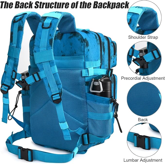 45L Tactical Backpack for Men Women Military Assault Pack with MOLLE Large 3 Day Bug Out Bag for Hiking Camping