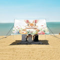 ALAZA Happy Easter Easter Rabbit Eggs Spring Flowers Beach Tent Sun Shelter Portable Canopy Sunshade for Outdoor Camping Picnics Backyard Fun 10x9 ft