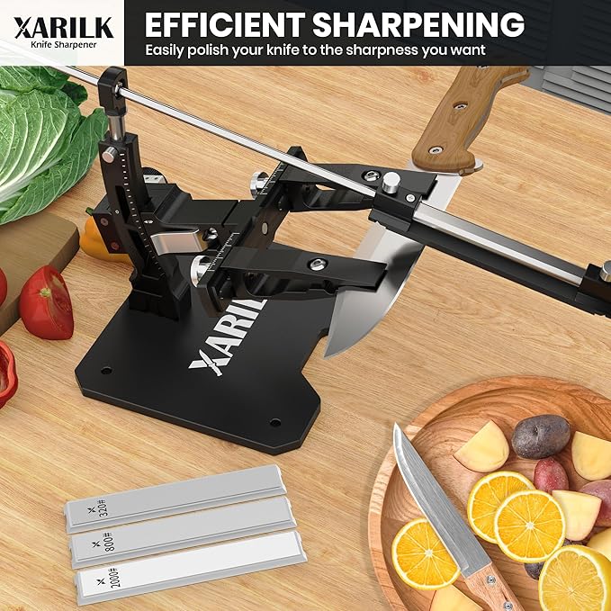 GEN3 Guided Knife Sharpening System Aluminium | Professional knife sharpener Knife Sharpening Kit W / 3 Al Plates Diamond (320# 800# 2000#) for For Hunting &amp Kitchen Knives