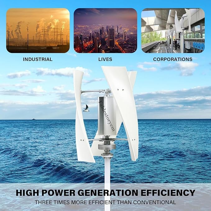 14000W Wind Turbine Generator Kit with MPPT Controller12V/24V/48V/110V/220V Wind Turbine Vertical Wind Generator Kit Electricity Producer Equipment Home Power Energy KitColor-110V