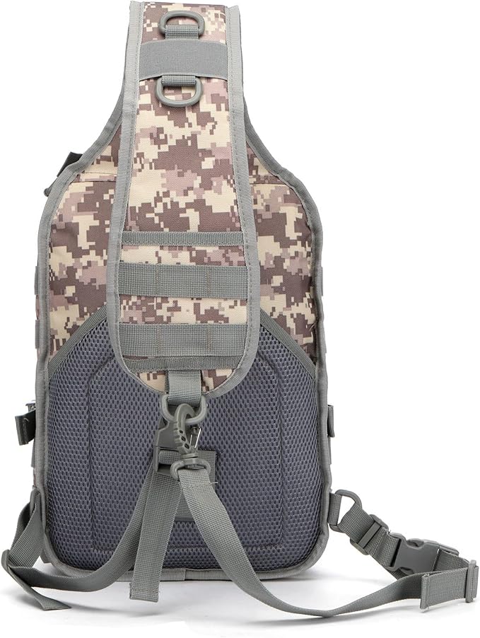 Outdoor Tactical Bag Fishing Military Sport Bag Pack Sling Shoulder Backpack for Every Day Carry (ACU)