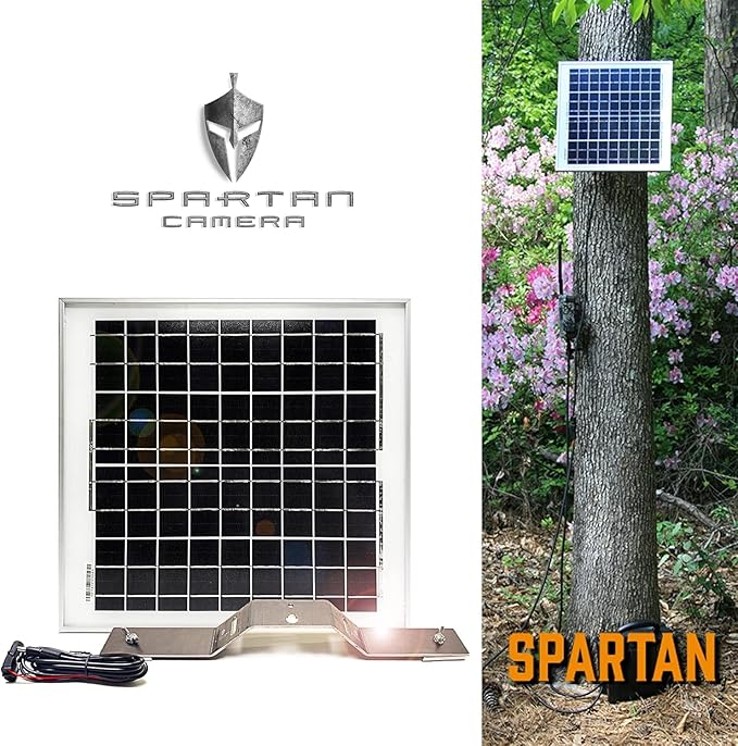 Spartan Camera Spartan Trail Camera Solar Panel - 15W 12V 20inch - Solar Panel for Spartan GoLive 2 or Golive 3 (NOT Golive or Ghost) with Cable and Bracket Battery Charger Kit Package
