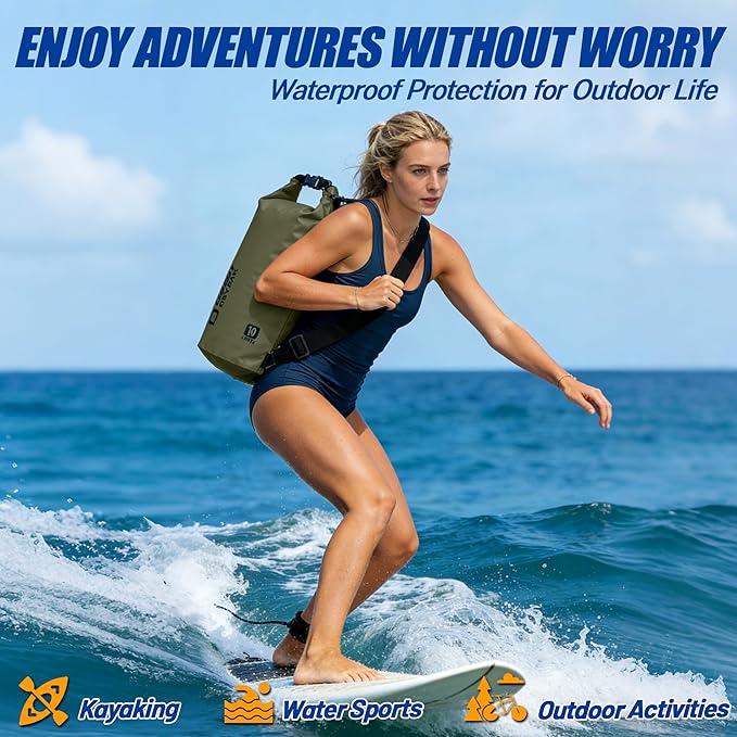 Waterproof Dry Bag 5L/10L/20L/30L/40L Roll Top Lightweight Storage Backpack with Phone Case for Women &amp Men Floating Waterproof Sack for Travel Swimming Kayaking Paddle Board Camping &amp B