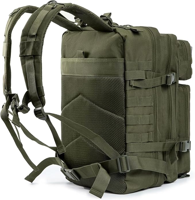 45L Tactical Backpack Large Capacity Outdoor Rucksack 3 Day Fitness Hiking Bag Hiking Camping Gear Backpacks Green (Pack of 1)