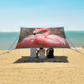 ALAZA Tropic Pink Flamingo Beach Tent Sun Shelter Portable Canopy Sunshade for Outdoor Camping Picnics Backyard Fun 10x9 ft