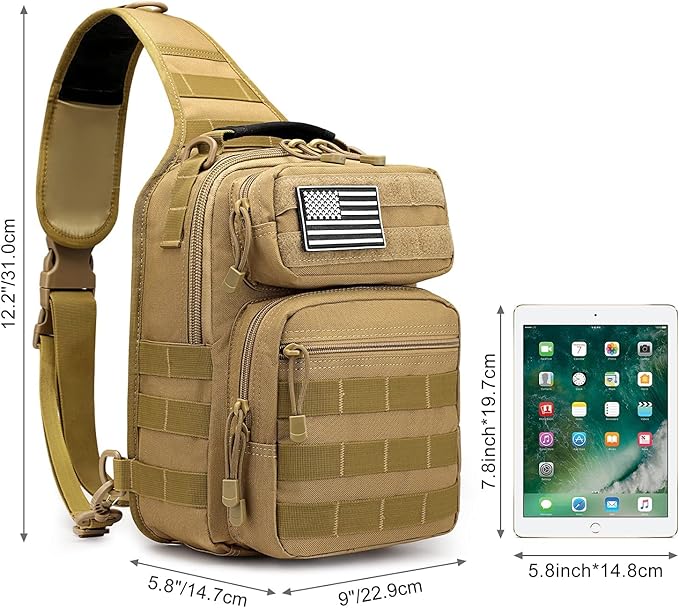 G4Free Tactical Sling Military Shoulder Backpack EDC Assault Range Bag and Tactical Sling Bag Military Rover Shoulder Sling Pack Molle EDC Chest Pack