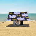 ALAZA Ghost Cat Mouse Pumpkin Pattern Beach Tent Sun Shelter UPF50+ Protection Beach Shade Canopy w/ 4 Sandbags for Outdoor Camping Fishing Backyard Fun Picnic 10x9 ft