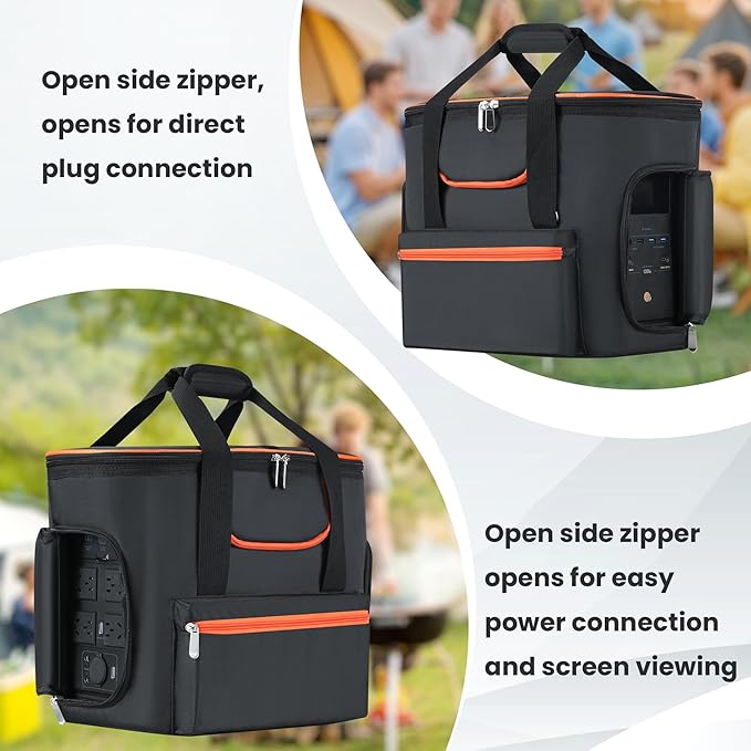Carrying Bag Compatible with ECOFLOW DELTA 2 Power Station Carrying Bag Soft Padded with Shoulder Strap &amp Handle Portable Generator Cover Compatible with Ecoflow Delta 2 for Outside