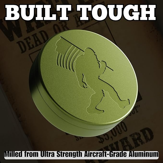 ZPACK Metal Pouch Can | Bigfoot Yeti | Premium Aircraft-Grade Aluminum Container with Magnetic Closure | Slim EDC Pocket Tin | Carved Engraved Design | Gift for Him (Forest Green)