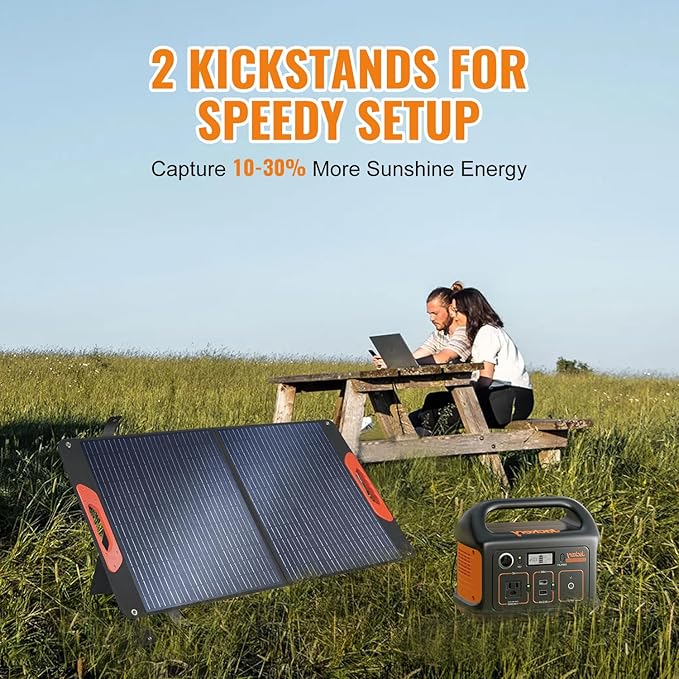 100W Foldable Solar Panel - Charger for Power Stations | Monocrystalline 23.5% High Efficiency QC3.0 USB-A/USB-C Output | IP65 Waterproof | Portable for Camping RV Emergency Blackout