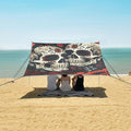ALAZA The Day of Dead Halloween Skull and Skeleton Beach Tent Sun Shelter Portable Canopy Sunshade for Outdoor Camping Picnics Backyard Fun 10x9 ft
