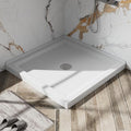 Shower panGoodyo 36 x 36 Shower Base with Double Threshold and Center Drain White Drain not Included