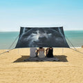 ALAZA Wolf Head Animal Beach Tent Sun Shelter UPF50+ Protection Beach Shade Canopy w/ 4 Sandbags for Outdoor Camping Fishing Backyard Fun Picnic 10x9 ft
