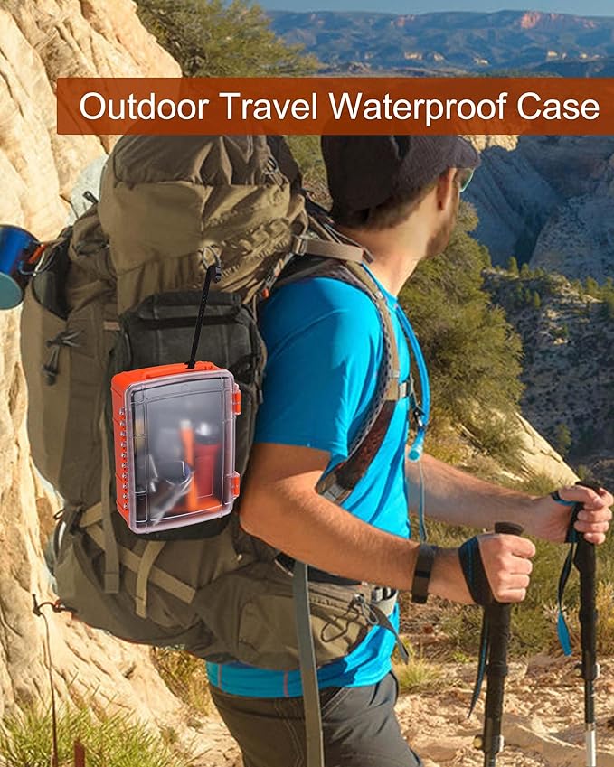 Dry Box for Boat Floating Waterproof Containers for Kayaking &amp Boating - Crushproof Waterproof Storage Case for Phones Drybox with Rope &amp Steel Hinges