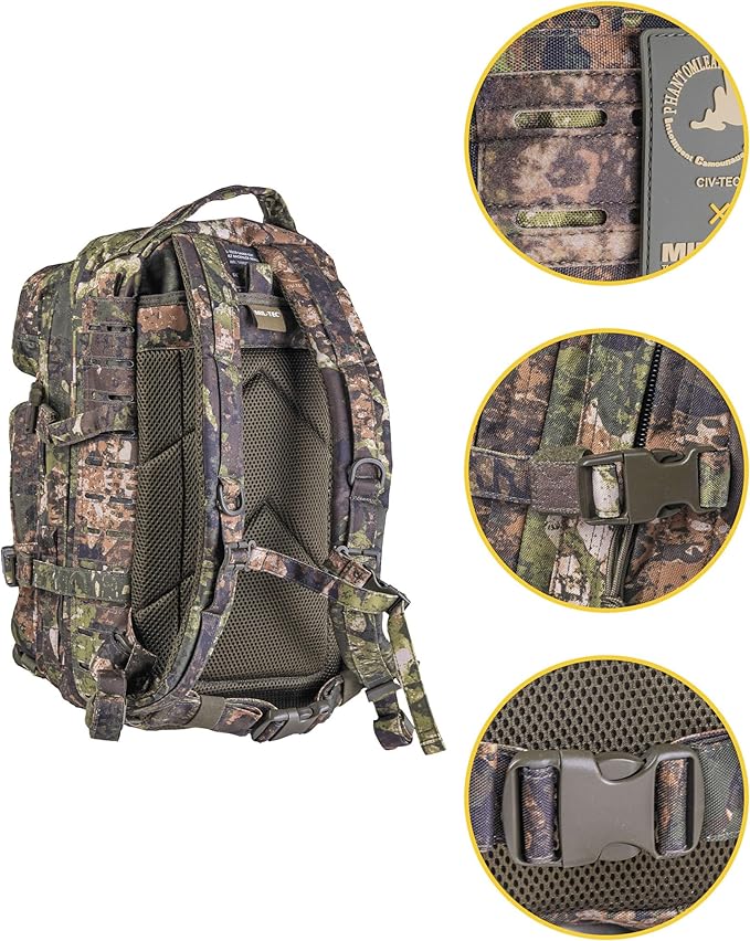 Mil-Tec Unisex Laser Cut Assault Pack - Durable Lightweight Versatile Tactical Outdoor Camping Hiking Backpack