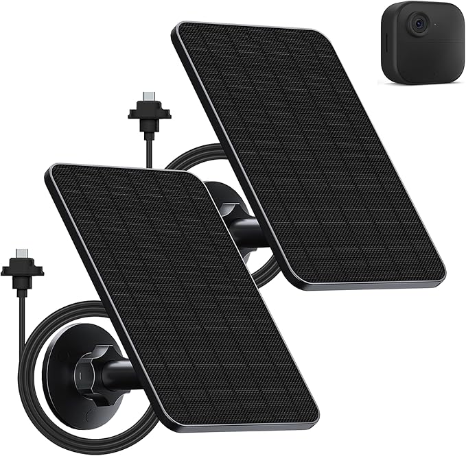 Solar Panel for Blink Camera OutdoorOutdoor Security Camera Solar Panel Compatible with Blink Outdoor 2K+/4(4th Gen)Waterproof Rubber Plug13ft CableAdjustable Mount(Camera Not Included)(2 Pack)