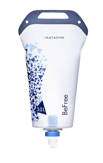 Katadyn BeFree 3.0L Water Filter Fast Flow 0.1 Micron EZ Clean Membrane for Personal or Small Group Camping Backpacking or Emergency Preparedness (8019640)