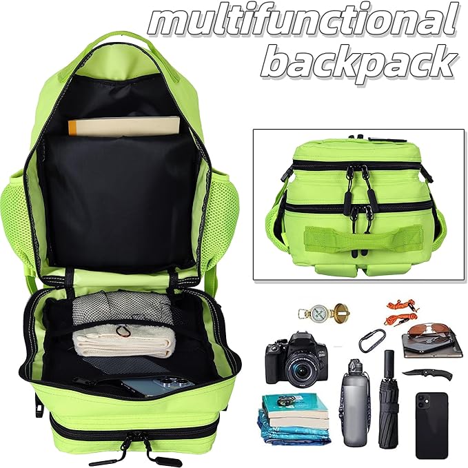 9L Mini Tactical Backpack for Men and Women Tactical Backpack Small for Hiking Small Tactical Bag (Fluorescent Green)
