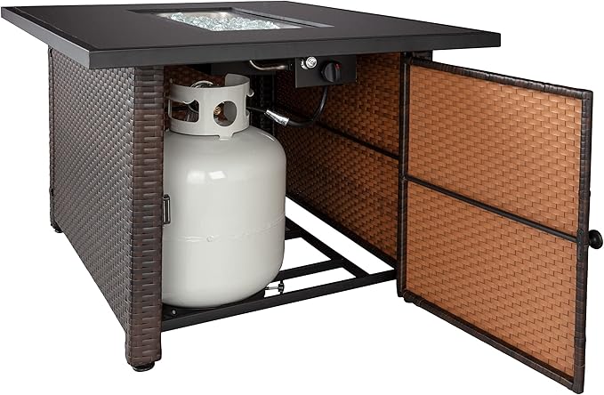 Endless Summer GAD17400SP Rectangular Outdoor Gas Brown/Black Fire Table Multi Color
