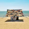 ALAZA Black Background Pizza Pattern Beach Tent Sun Shelter Portable Canopy Sunshade for Outdoor Camping Picnics Backyard Fun 10x9 ft