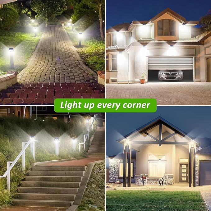 Solar Lights OutdoorUpgraded 212 LED/3 Modes Motion Sensor Security Lights w/270° Wide Lighting AngleIP65 Waterproof Wall Lights Solar PoweredBright for Yard Garden Outside (Solar Lights 2 Pack)