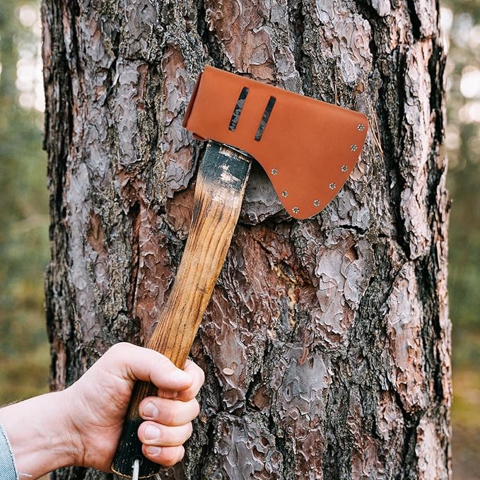GANAZONO 2pcs Portable Cattlehide Hatchet Cover Sleeve Professional Axe Lightweight Design for Camping Outdoor Use for Outdoor Enthusiasts