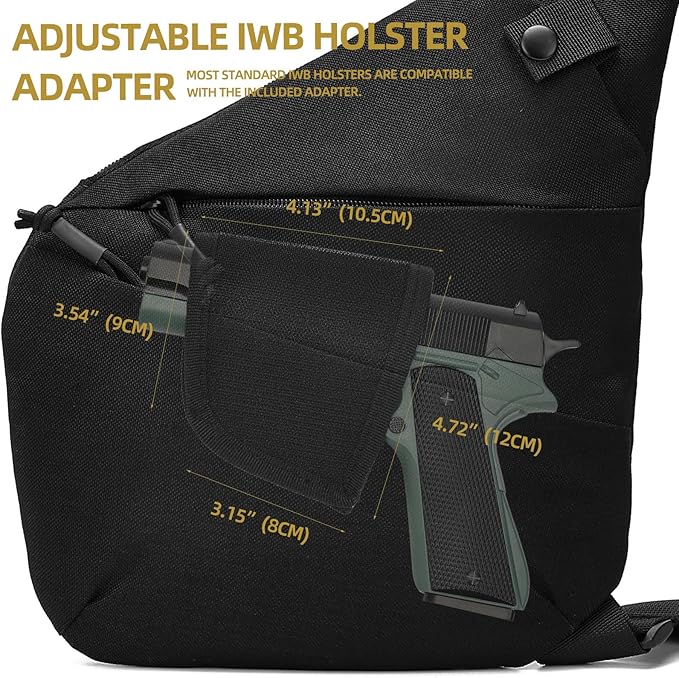 Tactical Crossbody Sling Bag for Men Women Anti Thief Conceal Carry Handgun Bag CCW Bags EDC Carry