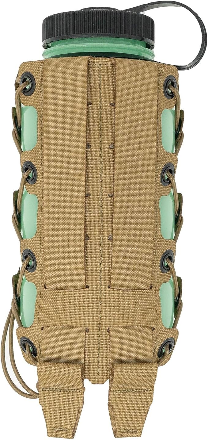 FHF Gear Water Bottle Holster – Expandable Lightweight MOLLE Bottle Carrier with Adjustable Height &amp Secure Bungee System