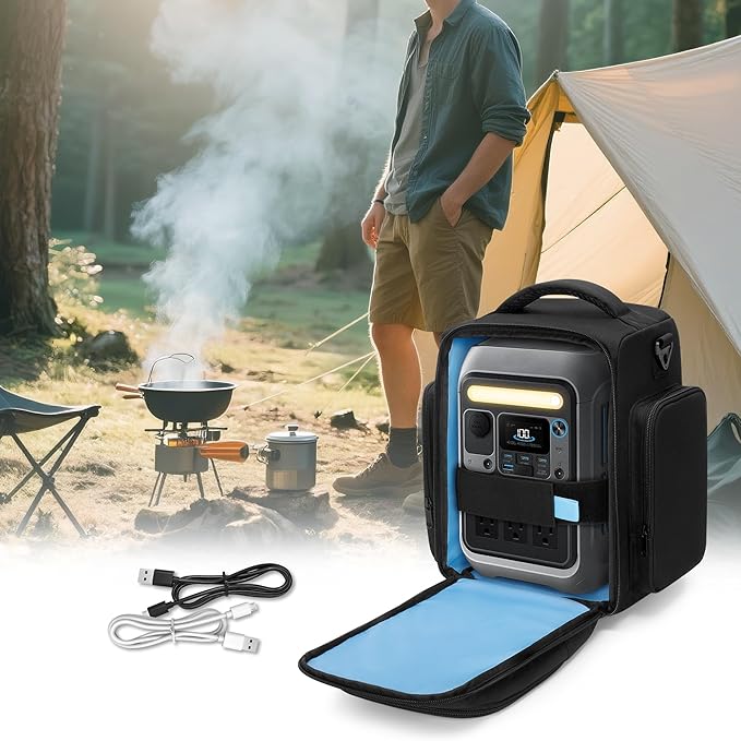 Trunab Travel Case Compatible with Anker SOLIX C300 Portable Power Station Outdoor Solar Generator Storage Bag with Many Pockets for Camping Traveling and Emergencies