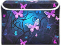 YETTASBIN Purple Blue Butterfly Storage Basket with Lid and Handles Large Collapsible Fabric Storage Bins Durable Storage Organizer for Shelves Closet Bedroom School Office Home Decor