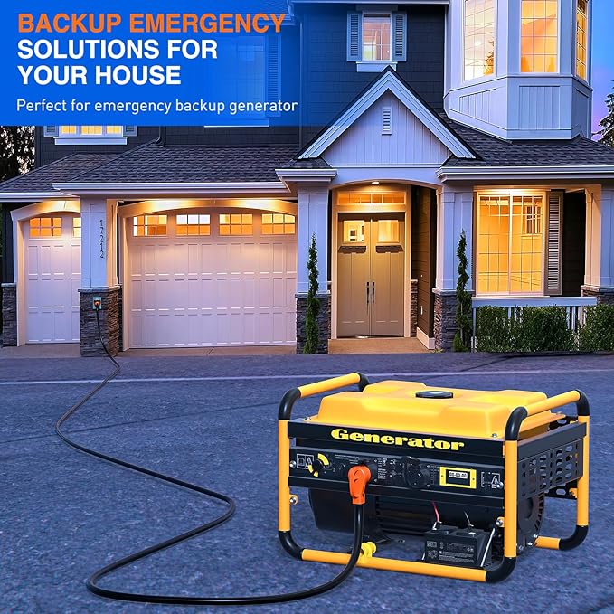 Nilight 50 Amp 15FT Generator Extension Cord 250V 12500Watt Heavy Duty 6/3+8/1 Gauge Pure Copper STW Wire UL Listed 4 Prong 14-50P SS2-50R&ampCS6364 Twist Lock for RV Camper Outdoor Use