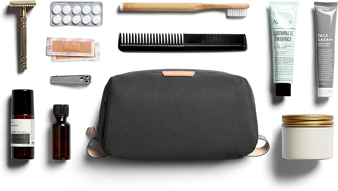 Bellroy Toiletry Kit (Unisex Toiletry Bag Zipper Closure Water-Resistant Lining Toothbrush Sleeve with Magnetic Closure Internal Mesh Pocket Organization) -Bronze