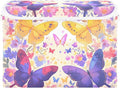 Bright Butterfly Lidded Storage Bins with Handles - 16.5x12.6x11.8 Foldable Organizing Box Oxford Fabric &amp Honeycomb Board Dust-Proof Flip Lid for Closet/Office