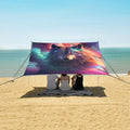 ALAZA Wolf Nebula Beach Tent Sun Shelter UPF50+ Protection Beach Shade Canopy w/ 4 Sandbags for Outdoor Camping Fishing Backyard Fun Picnic 10x9 ft