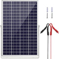 SOLPERK 30W 24V Solar Panel Adjustable Mount Bracket+Alligator Clips+Screw Sets Solar Battery Trickle Charger Maintainer for Automotive Motorcycle Boat Marine RV