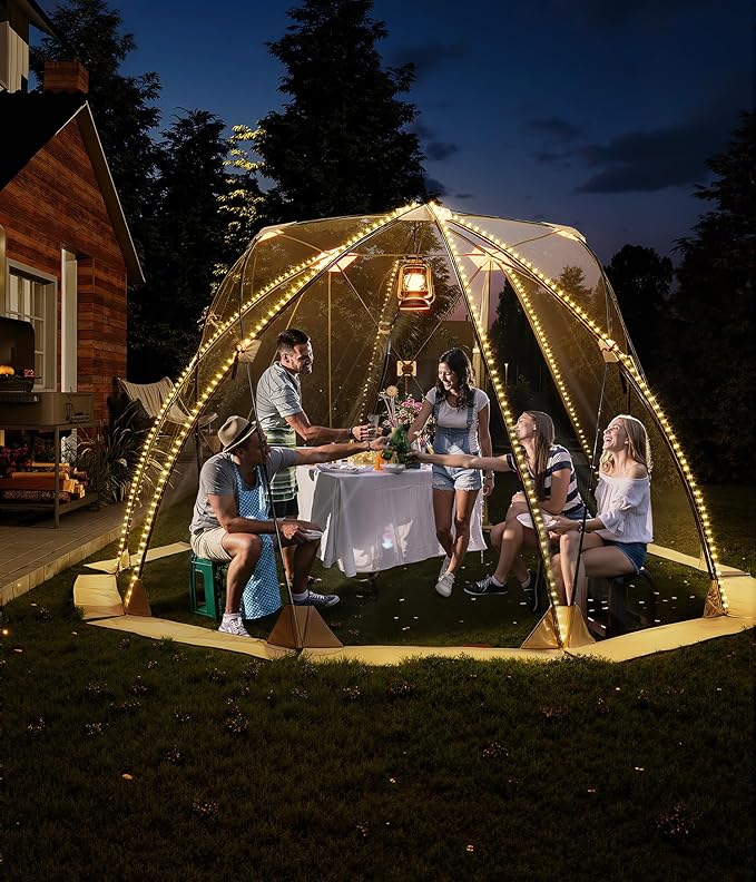Pop Up Bubble Tent Tent 8-10 Person Portable Screen House Room Instant Shelter Clear Sport Rainproof Camping Sun Shelter Coldproof for Patio Backyard Deck Sports Events