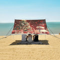 ALAZA Snowman Christmas Tree Beach Tent Sun Shelter Portable Canopy Sunshade for Outdoor Camping Picnics Backyard Fun 10x9 ft