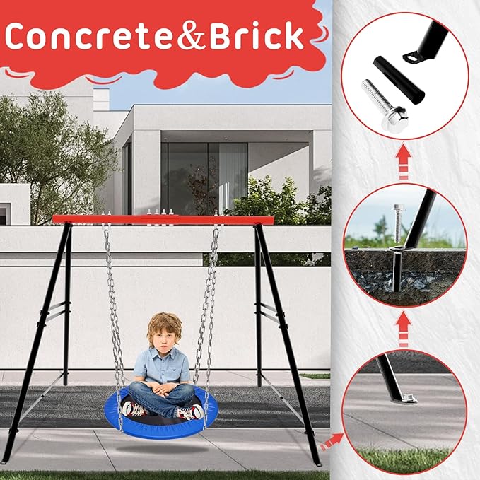 Swing Sets for Backyard Outdoor Porch Swing Frame Hammock Chair Stand Only Max Load 550Lbs for Patio Playground Park